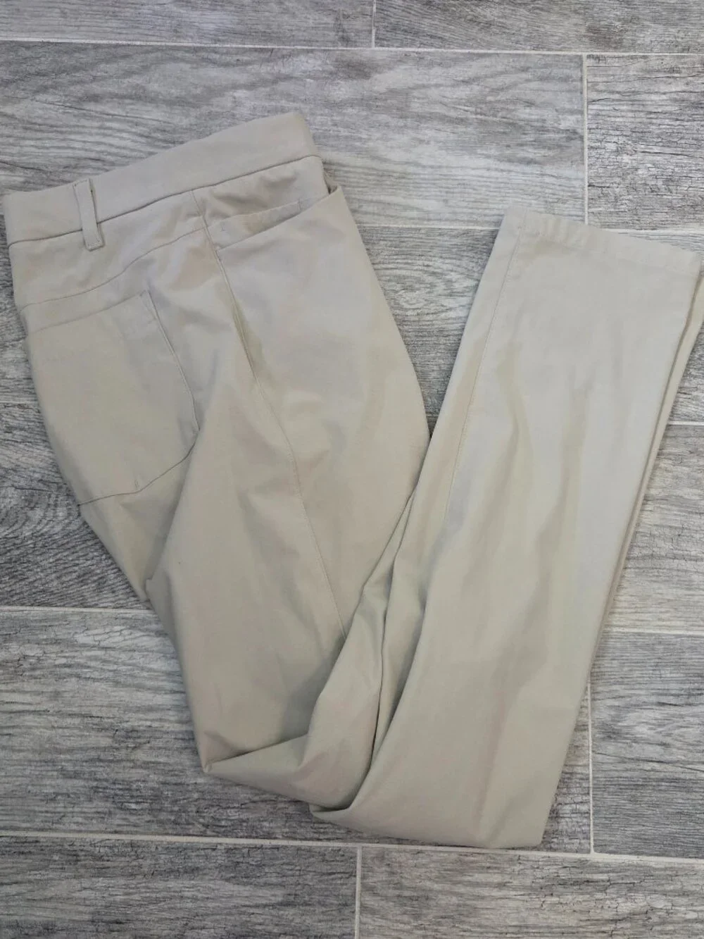 FLX Pants Men's 30x32 Khaki Performance Chino Beige Flat Front Stretch 5 Pocket